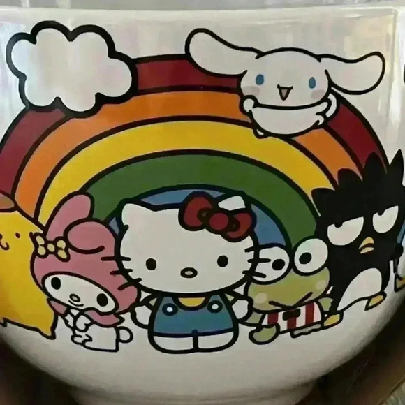 Sanrio  Hello Kitty  with Friends Rainbow Ramen Bowl with chopsticks - Picture 2 of 4